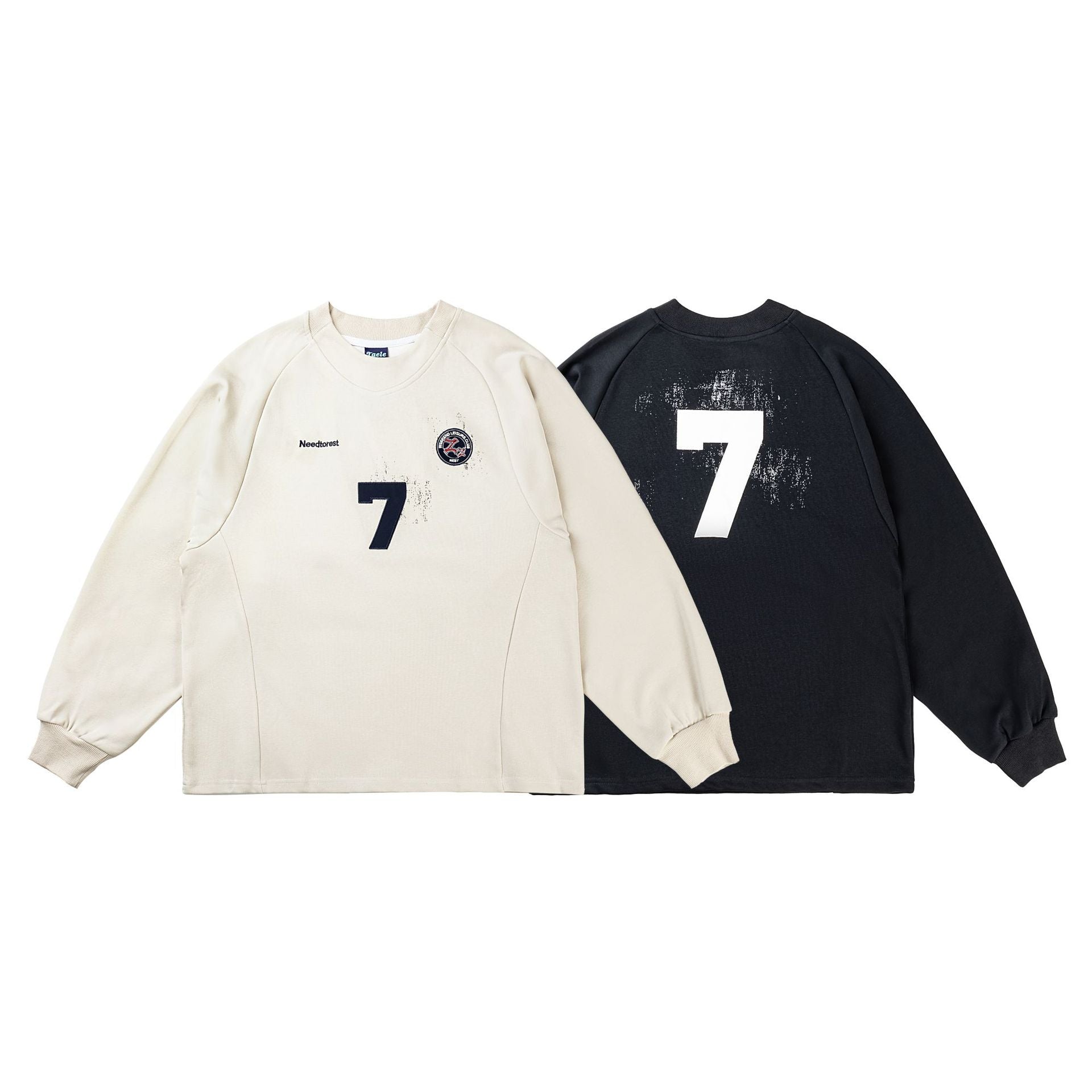 Retro sports long sleeved sweater pullover sweatshirt