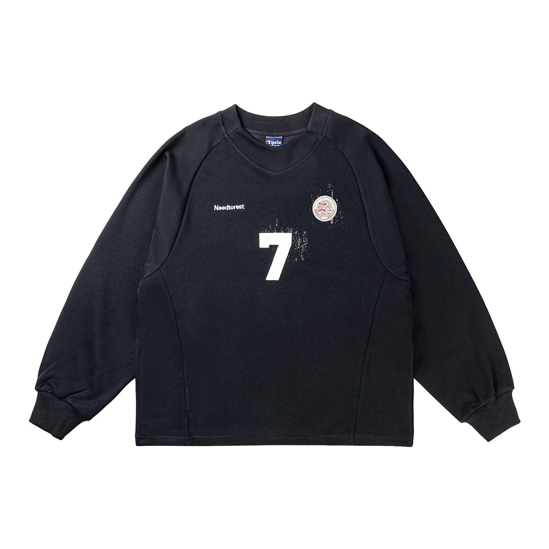 Retro sports long sleeved sweater pullover sweatshirt