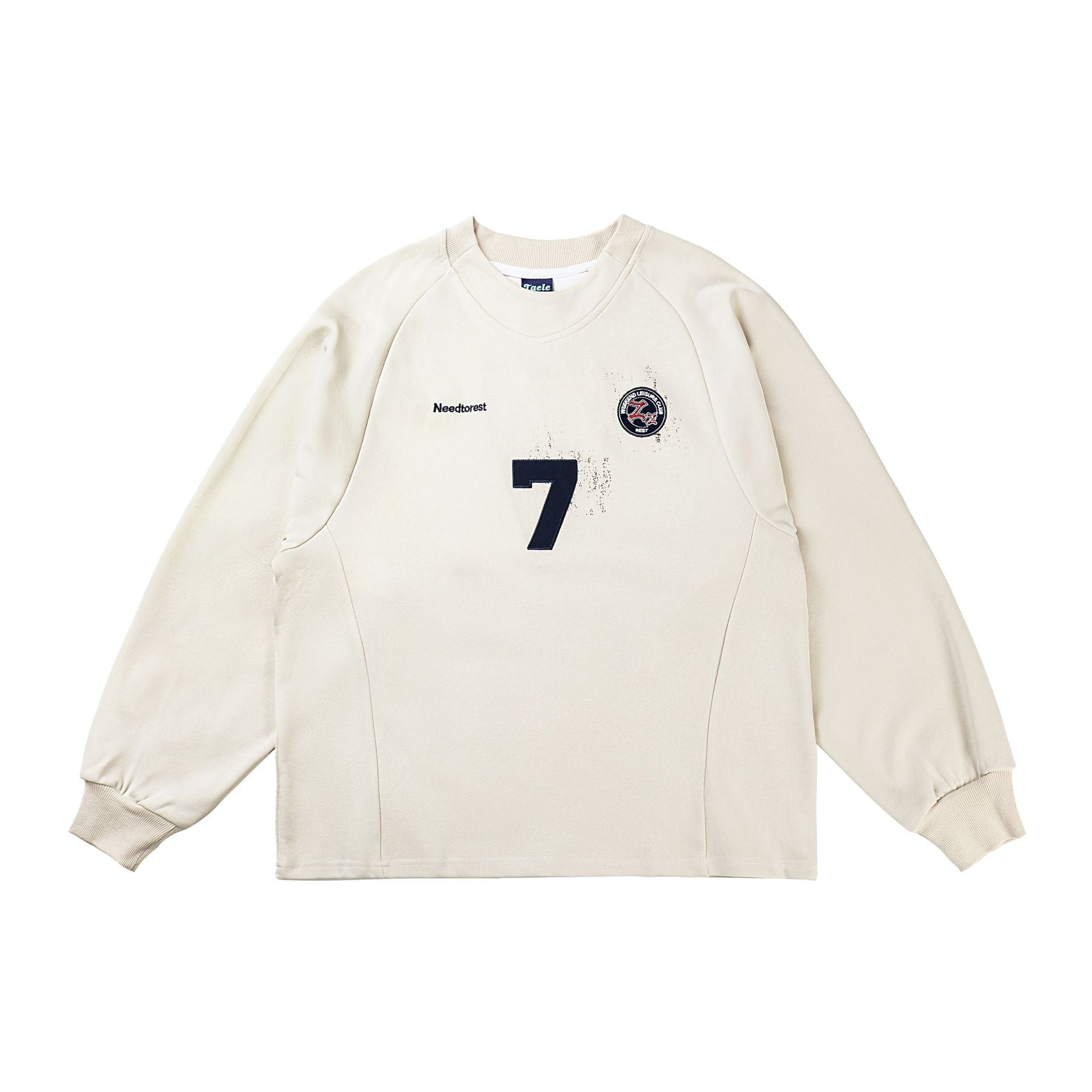 Retro sports long sleeved sweater pullover sweatshirt